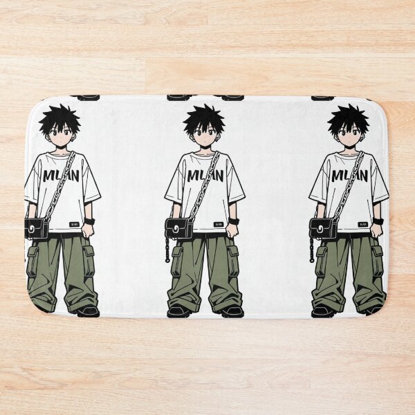 Item preview, Fashion - Man in White Top Cargo Pants Chain Wallet Streetwear Anime Variant 2 designed and sold by AnimeShin.