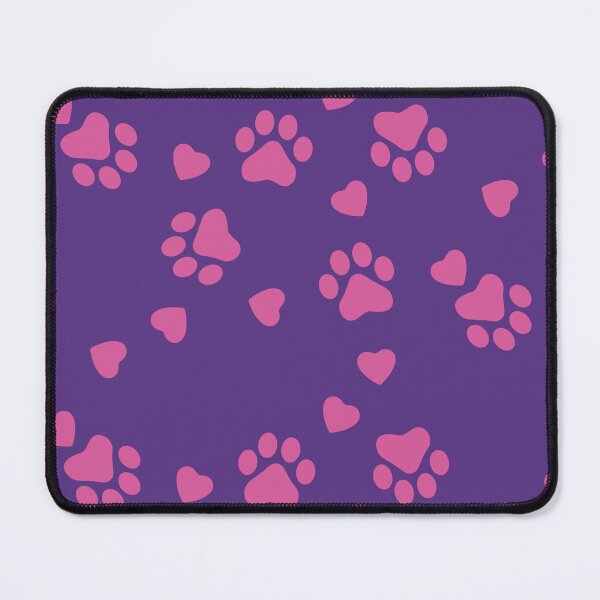 Item preview, Cat Paw Pattern Seamless pink color with a purple background designed and sold by foudart.