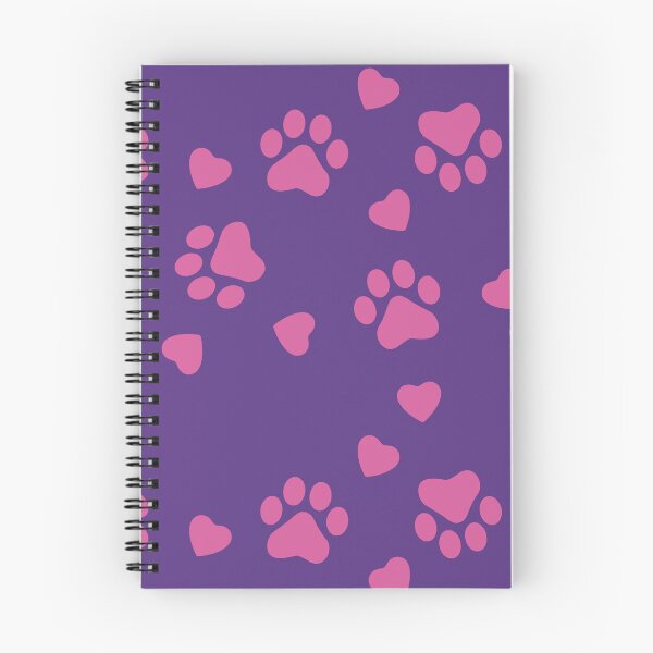 Item preview, Cat Paw Pattern Seamless pink color with a purple background designed and sold by foudart.