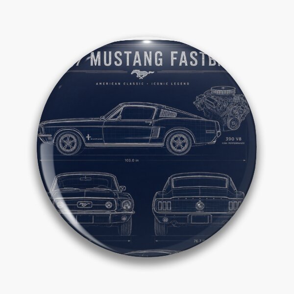 Item preview, 1967 Ford Mustang Fastback Blueprint designed and sold by UrbanPrintVibes.