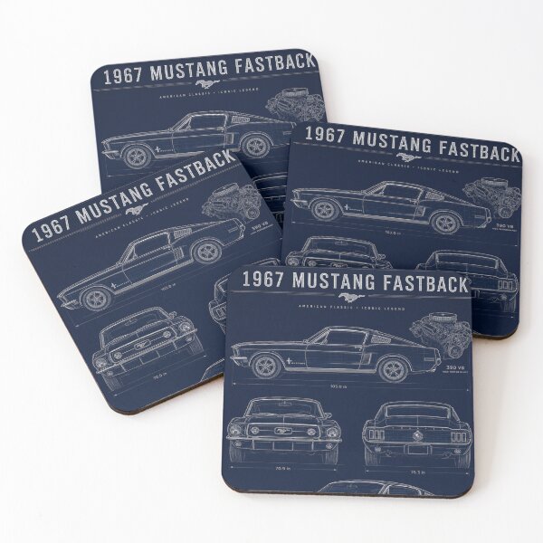 Item preview, 1967 Ford Mustang Fastback Blueprint designed and sold by UrbanPrintVibes.