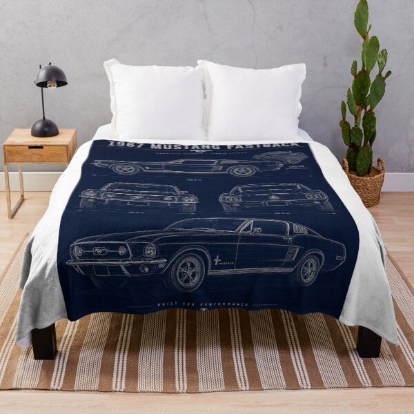 Item preview, 1967 Ford Mustang Fastback Blueprint designed and sold by UrbanPrintVibes.