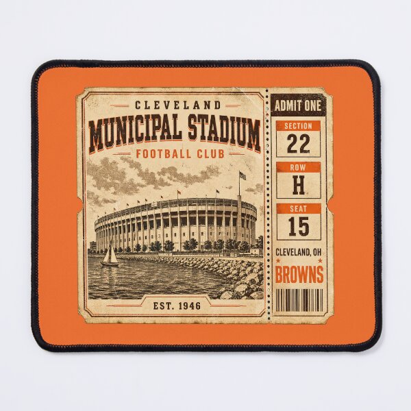 Item preview, Cleveland Municipal Stadium Football Club Vintage Ticket Shirt Browns Retro Stadium Tee designed and sold by GhostDawgs.