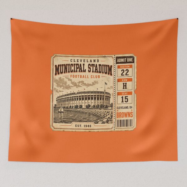 Item preview, Cleveland Municipal Stadium Football Club Vintage Ticket Shirt Browns Retro Stadium Tee designed and sold by GhostDawgs.