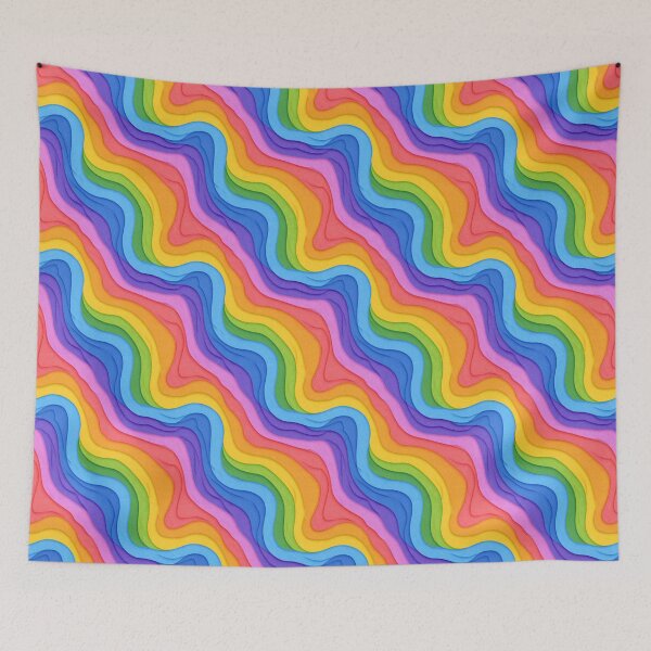 Item preview, Rainbow waves pattern designed and sold by MendaciousMina.
