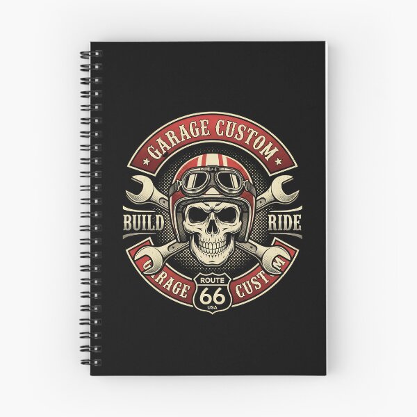 Item preview, Garage Custom Biker Skull & Helmet | Route 66 USA Motor Vintage Logo designed and sold by saamessart.