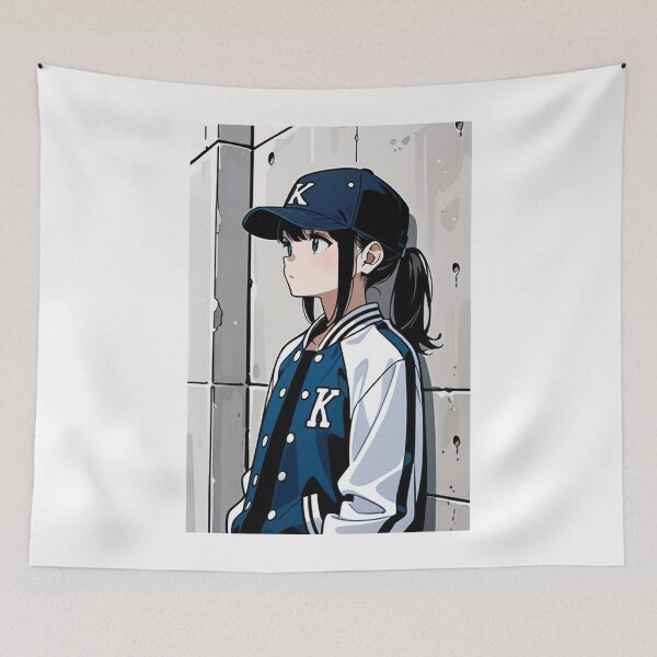 Item preview, Fashion - Man in White Varsity Jacket Snapback Streetwear Anime designed and sold by AnimeShin.