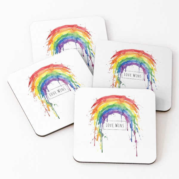 Item preview, Love Wins Watercolor Rainbow Lgbt Pride Equality Art designed and sold by longngusuc.