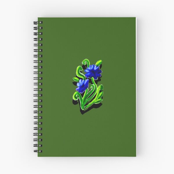 Item preview, 3d Vibrant Blue lily floral design with green vines and leaves  designed and sold by Shukasya-Arts.