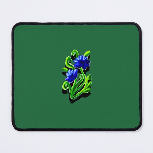 Item preview, 3d Vibrant Blue lily floral design with green vines and leaves designed and sold by Shukasya-Arts.