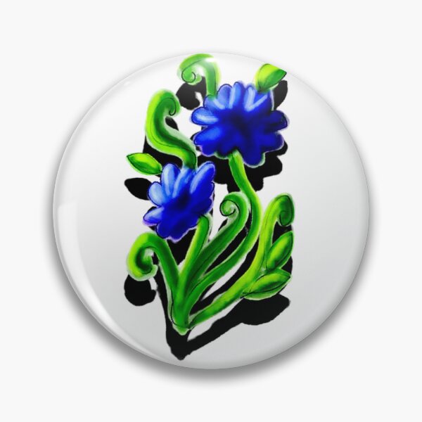 Item preview, 3d Vibrant Blue lily floral design with green vines and leaves  designed and sold by Shukasya-Arts.