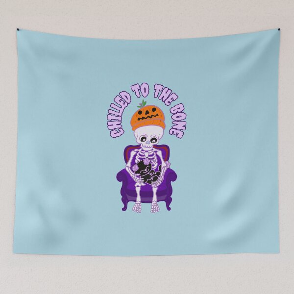 Item preview, Chilled to the Bone – Gothic Black Cat & Skeleton Halloween Design designed and sold by BritishDelights.