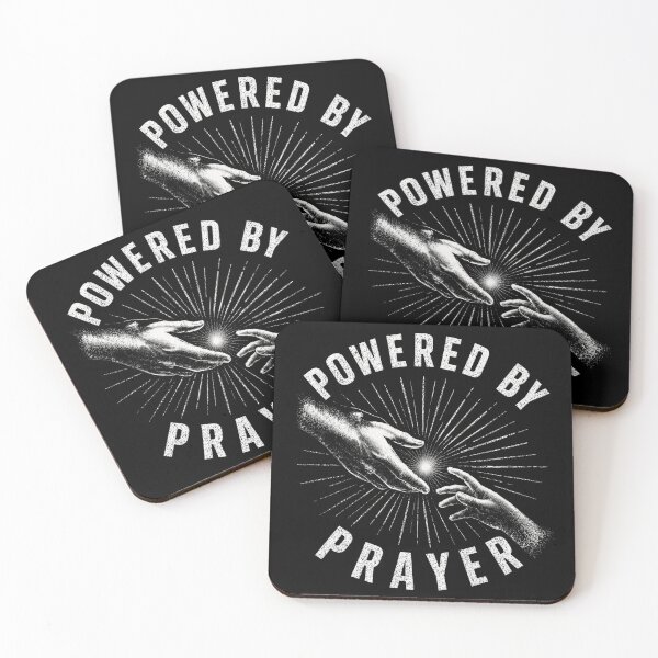 Item preview, Powered By Prayer Reaching Hands Christian Design designed and sold by TheLampClothing.