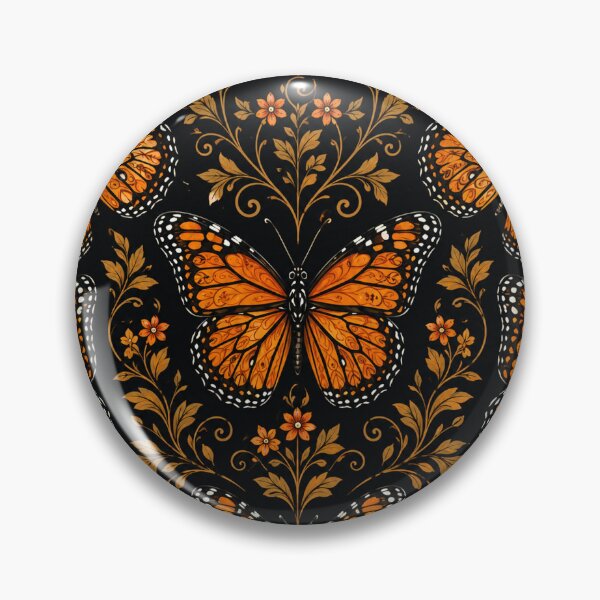 Item preview, Elegant Monarch Butterflies Floral Damask Pattern designed and sold by Owcomm.