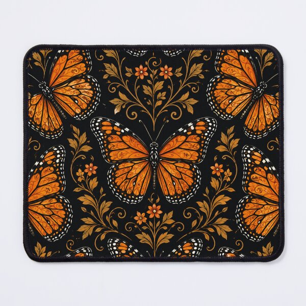 Item preview, Elegant Monarch Butterflies Floral Damask Pattern designed and sold by Owcomm.
