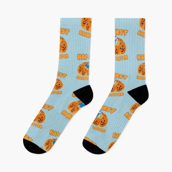 Item preview, Nap First, Haunt Later – Cute Sleeping Shark Halloween Pumpkin Patch designed and sold by BritishDelights.