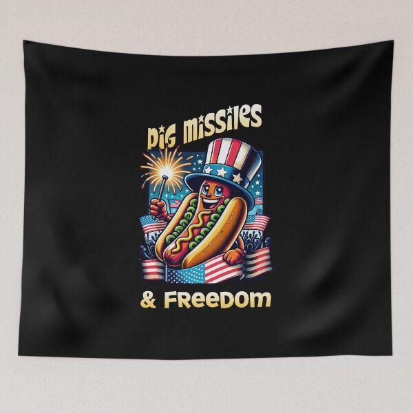 Item preview, Pig Missiles & Freedom 4th of July Patriotic USA Flag Hotdog designed and sold by stylboutique.