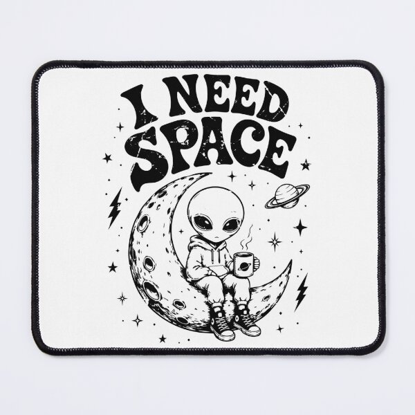 Item preview, I Need Space Alien Graphic T-Shirt | Cute UFO Moon Retro Aesthetic Tee | Funny Introvert Spacecore Shirt designed and sold by LunarPixel art.