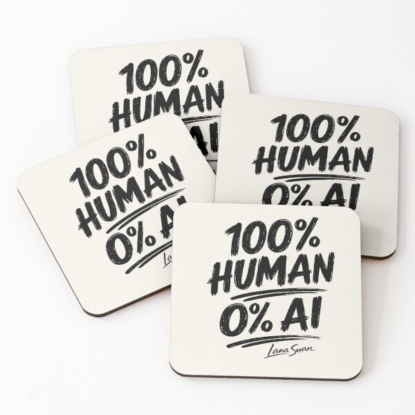 Item preview, 100% HUMAN 0% AI | Funny Typography Design | Retro Statement Graphic designed and sold by BlueberrySwan.