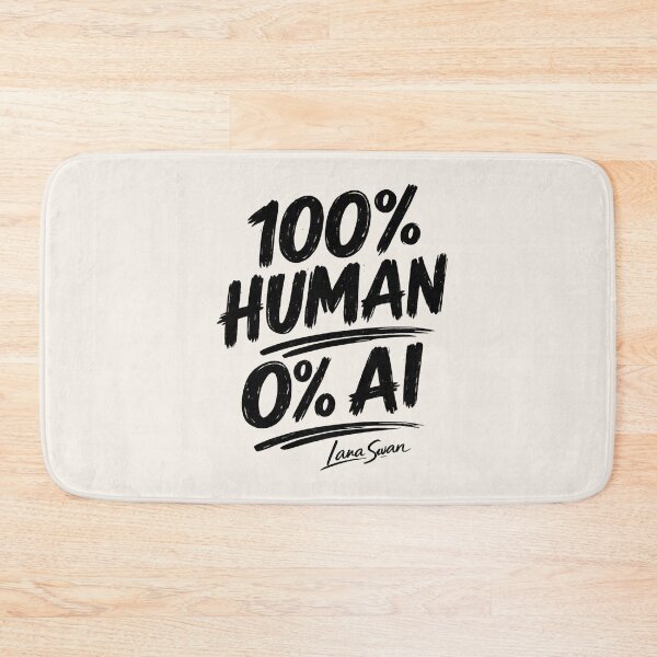 Item preview, 100% HUMAN 0% AI | Funny Typography Design | Retro Statement Graphic designed and sold by BlueberrySwan.