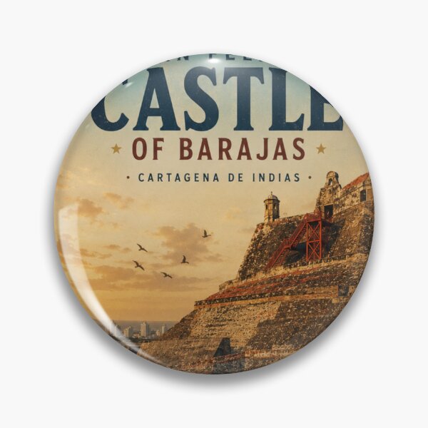 Item preview, San Felipe Castle of Barajas Vintage Travel Poster – Cartagena Colombia designed and sold by ElartedeNoel.