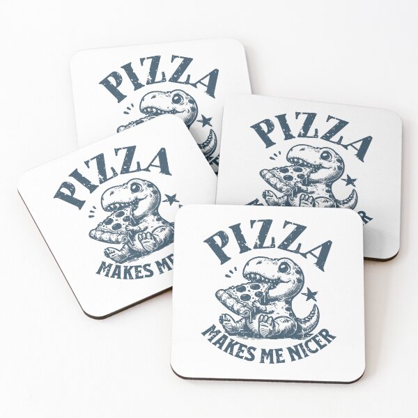 Item preview, Pizza Makes Me Nicer - Little Cute Dinosaur with a Slice designed and sold by AnAzArt.