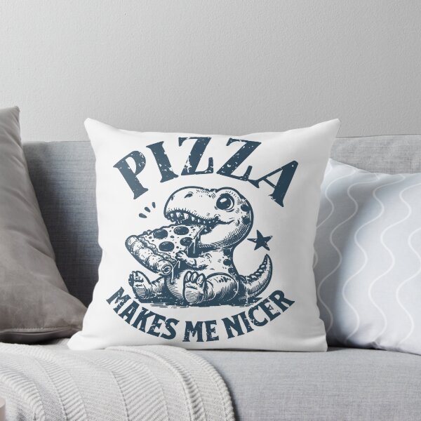 Item preview, Pizza Makes Me Nicer - Little Cute Dinosaur with a Slice designed and sold by AnAzArt.