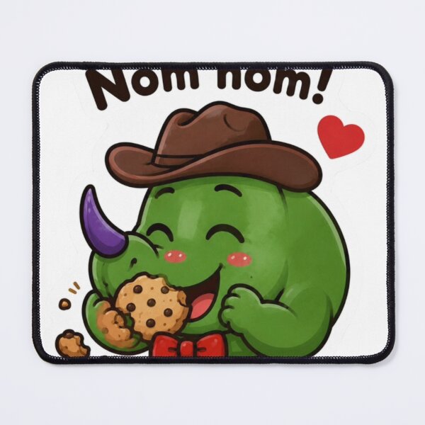 Item preview, Nom Nom Triceracorn Eating Cookie Cute Cowboy Dinosaur designed and sold by ZazuCo.