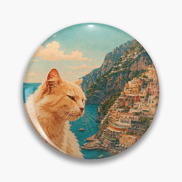 Item preview, Cat Overlooking Amalfi Coast, Italy Vintage designed and sold by daphsam.