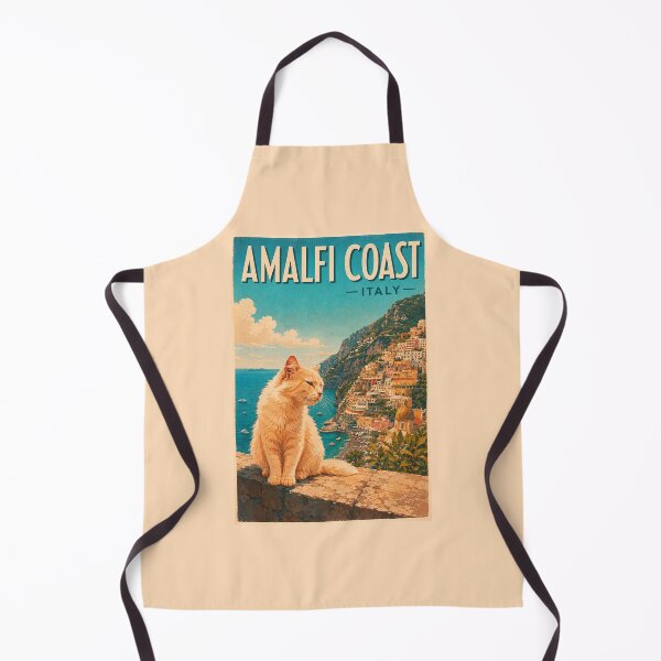 Item preview, Cat Overlooking Amalfi Coast, Italy Vintage designed and sold by daphsam.