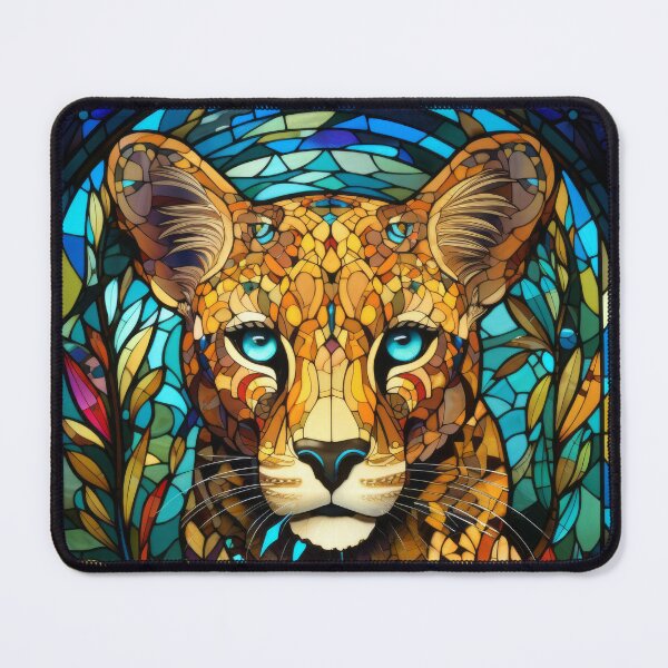 Item preview, Cheetah Stained Glass Portrait Wildlife Window Art designed and sold by pinkal.