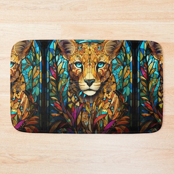 Item preview, Cheetah Stained Glass Portrait Wildlife Window Art designed and sold by pinkal.