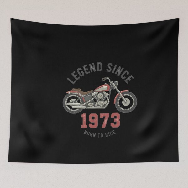Item preview, Vintage Motorcycle Birthday Gift for Bikers, Born to Ride Retro Graphic, Legendary Since 1973 Classic Rider Design designed and sold by Whisky1111.