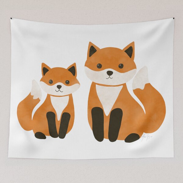 Item preview, Mom and baby fox designed and sold by Ana Gorozpe.