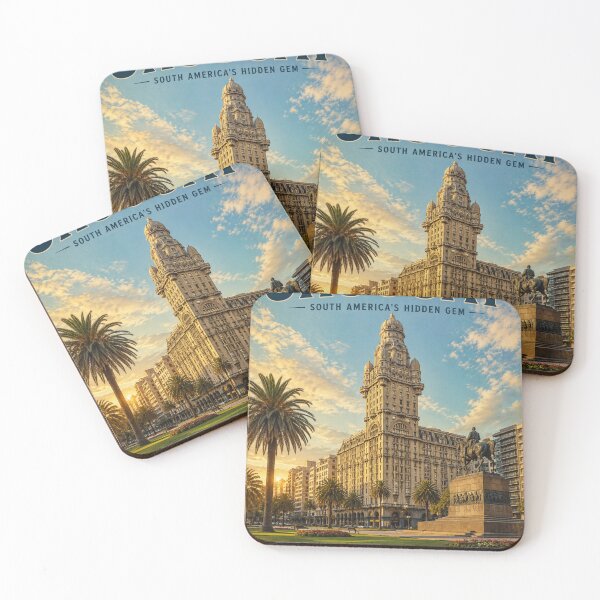 Item preview, Palacio Salvo Vintage Travel Poster – Montevideo Uruguay Historic Wall Art designed and sold by ElartedeNoel.