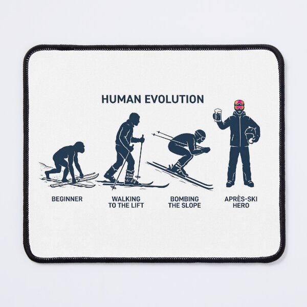 Item preview, Human Evolution Skiing Funny Après Ski Hero Winter Sport designed and sold by The Mechatronic Lab.