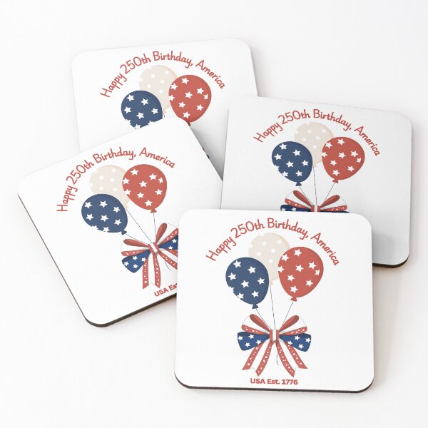 Item preview, USA Est. 1776 Happy 250th Birthday America Patriotic Bow Balloons Fourth of July Coquette USA Independence Day T-Shirt designed and sold by Daily Mood Studio.