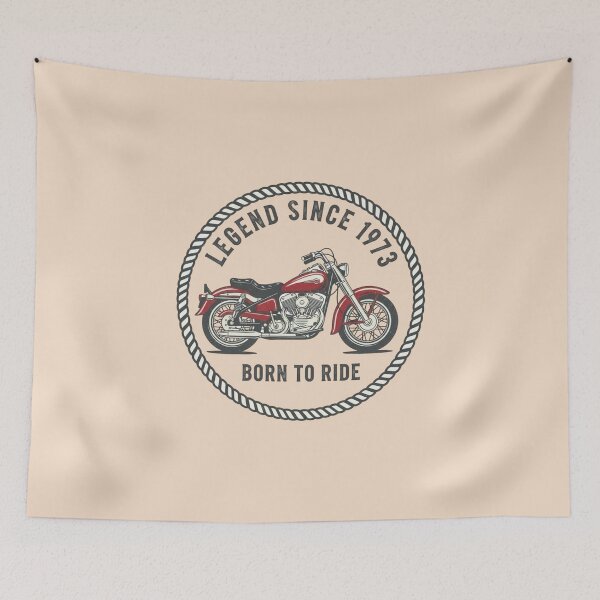 Item preview, Vintage Motorcycle Birthday Gift for Bikers, Born to Ride Retro Graphic, Legendary Since 1973 Classic Rider Design designed and sold by Whisky1111.