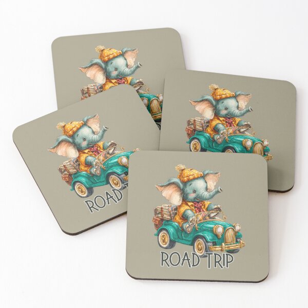 Item preview, Vintage Elephant Roadtrip Adventure designed and sold by All About DigiCraft by Fedelina.