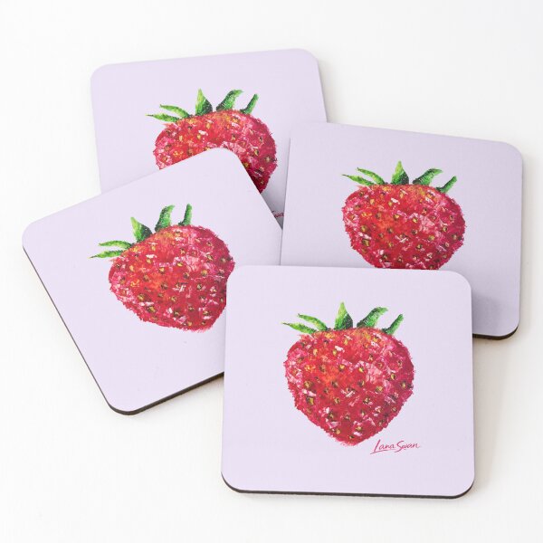 Item preview, LAVENDER STRAWBERRY | oil painting | Unique ART Design | Lilac Background | Summer Mood designed and sold by BlueberrySwan.