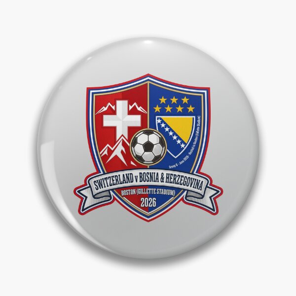 Item preview, Switzerland Bosnia Football Match Crest Boston 2026 designed and sold by Pride Emblem Prints.