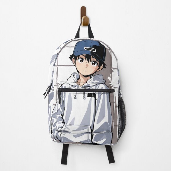 Item preview, Fashion - Man in White Zip Hoodie Cap Backward Streetwear Anime designed and sold by AnimeShin.