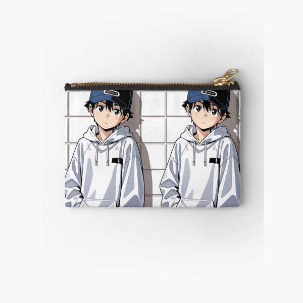 Item preview, Fashion - Man in White Zip Hoodie Cap Backward Streetwear Anime designed and sold by AnimeShin.