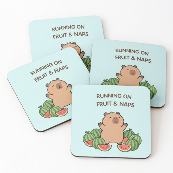Item preview, Running on Fruit & Naps – Cute Watermelon Capybara designed and sold by BCapybara.