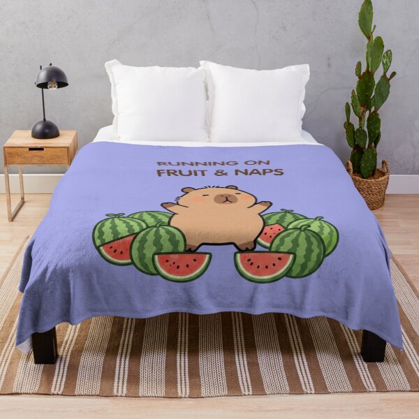 Item preview, Running on Fruit & Naps – Cute Watermelon Capybara designed and sold by BCapybara.