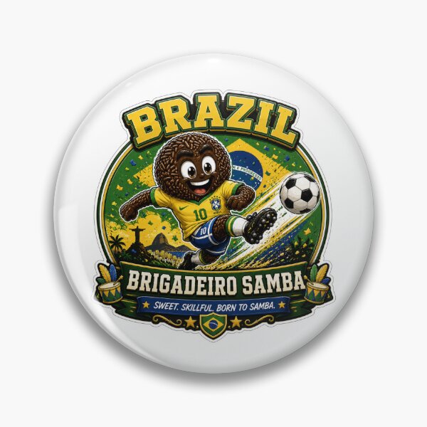 Item preview, Brazil Brigadeiro Samba Football Mascot Sticker | Brazilian Soccer Fan Design designed and sold by Snackwave Ninety.