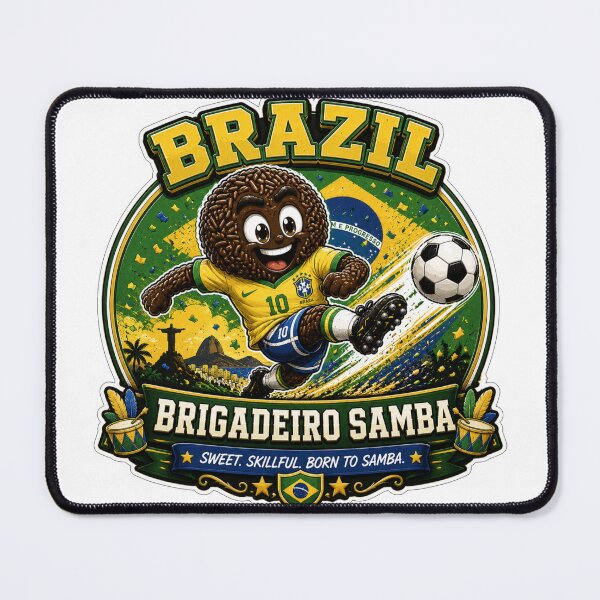 Item preview, Brazil Brigadeiro Samba Football Mascot Sticker | Brazilian Soccer Fan Design designed and sold by Snackwave Ninety.