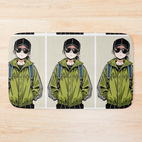 Item preview, Fashion - Man in Yellow Windbreaker Sunglasses Streetwear Anime Variant 2 designed and sold by AnimeShin.