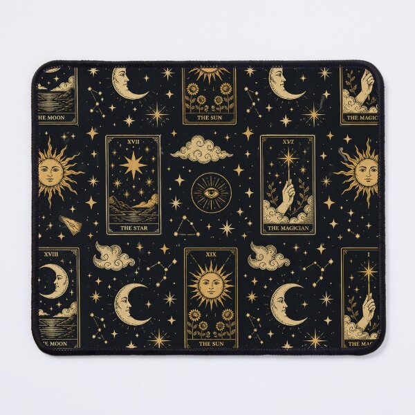 Item preview, Celestial Tarot Card Pattern Mystic Gold and Black designed and sold by Owcomm.