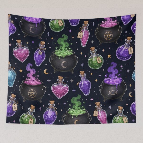 Item preview, Magic Potion Cauldron Seamless Pattern designed and sold by Owcomm.